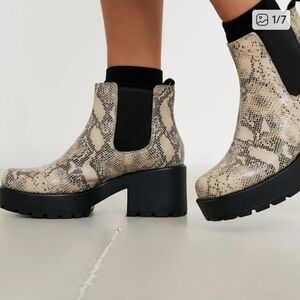 Vagabond Dioon Snakeskin Chelsea Boots Size 38